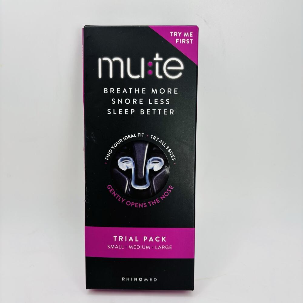 Rhinomed Mute Nasal Dilator Trial Pack, Small Medium Large NEW